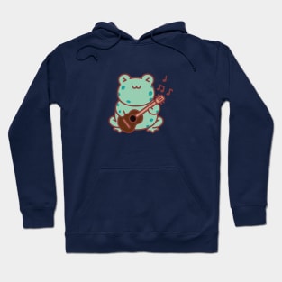 Cute Cottagecore Goblincore Frog playing Guitar Hoodie